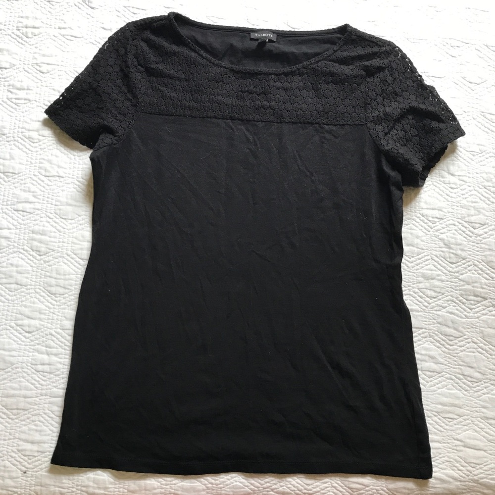 Talbots women’s black short sleeve top